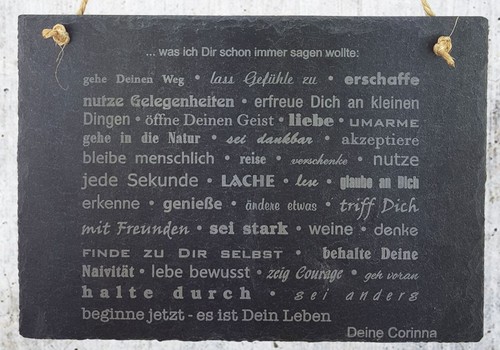 Gravierte spruchtafel aus - gravierte,