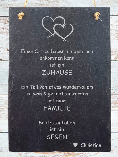 Gravierte spruchtafel schiefer - gravierte,