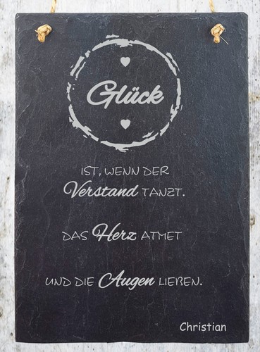 Gravierte spruchtafel schiefer - gravierte,